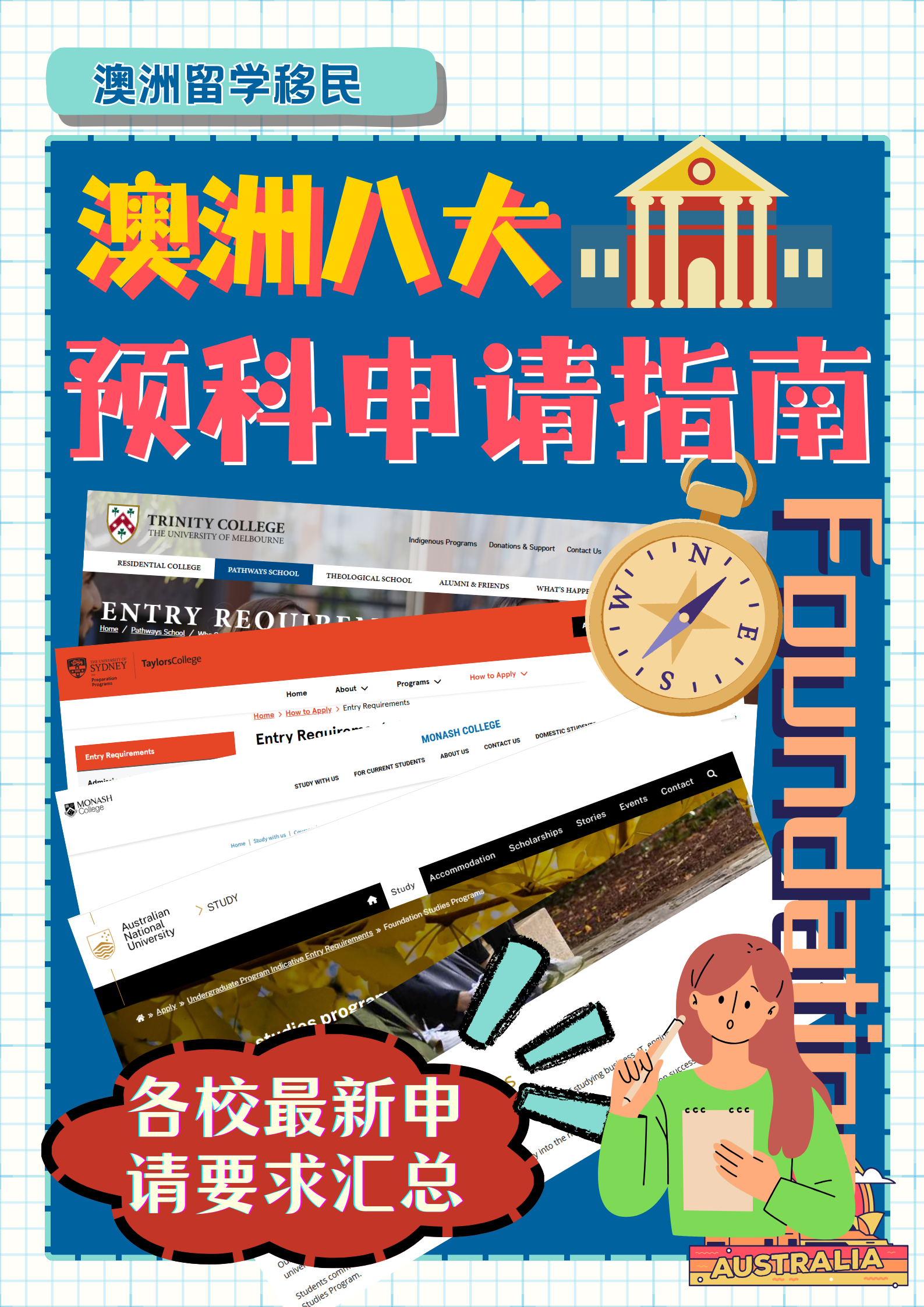 澳洲八大预科申请全攻略！